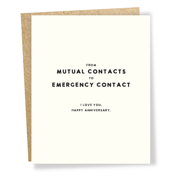 Emergency Contact Anniversary Card