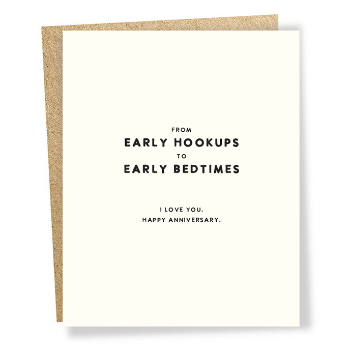 Early Bedtimes Anniversary Card