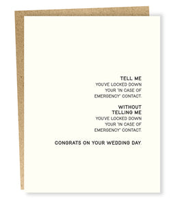 emergency contact card