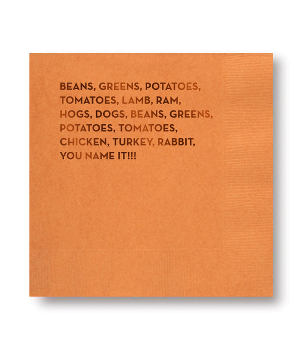 Beans Thanksgiving Napkins