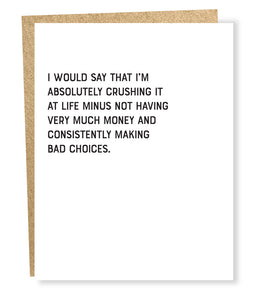 crushing it card